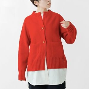 Tumugu Wool Cardigan Red